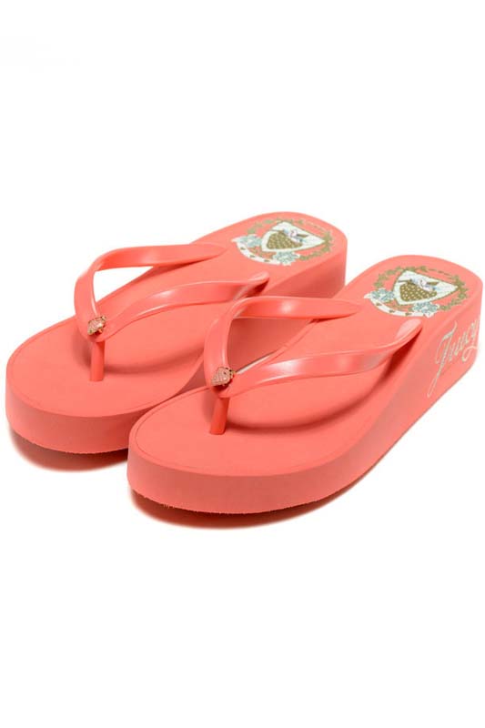 Juicy Couture Wedges Flip Flops Orange